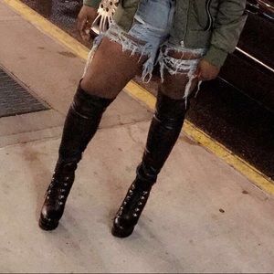 Thigh high platform boots